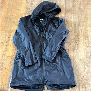 Black Hooded Raincoat